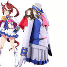 L - email Wig Umamusume: Pretty Derby Tokai Teio Halloween Cosplay Costume And Wig Full Set - lemailwigs
