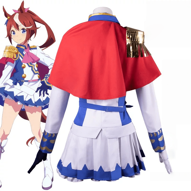 L - email Wig Umamusume: Pretty Derby Tokai Teio Halloween Cosplay Costume And Wig Full Set - lemailwigs
