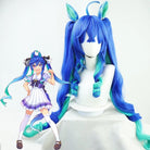 L - email Wig Umamusume: Pretty Derby Twin Turbo Blue - green Halloween Cosplay Wig - lemailwigs