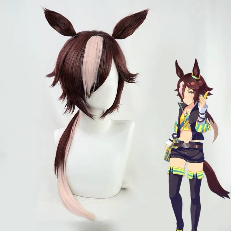 L - email Wig Umamusume: Pretty Derby Vodka Brown Long Ears And Tail Halloween Cosplay Wig - lemailwigs