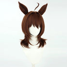 L - email Wig Umamusume:Pretty Derby Agnes Tachyon Brown 48cm Cosplay Wig And Tail Ears - lemailwigs
