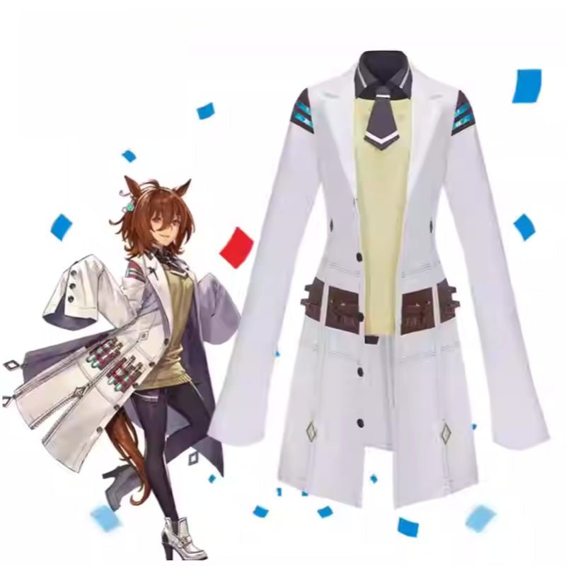 L-email Wig Umamusume:Pretty Derby Agnes Tachyon Racing Outfit Cosplay Costume Wig Set - lemailwigs