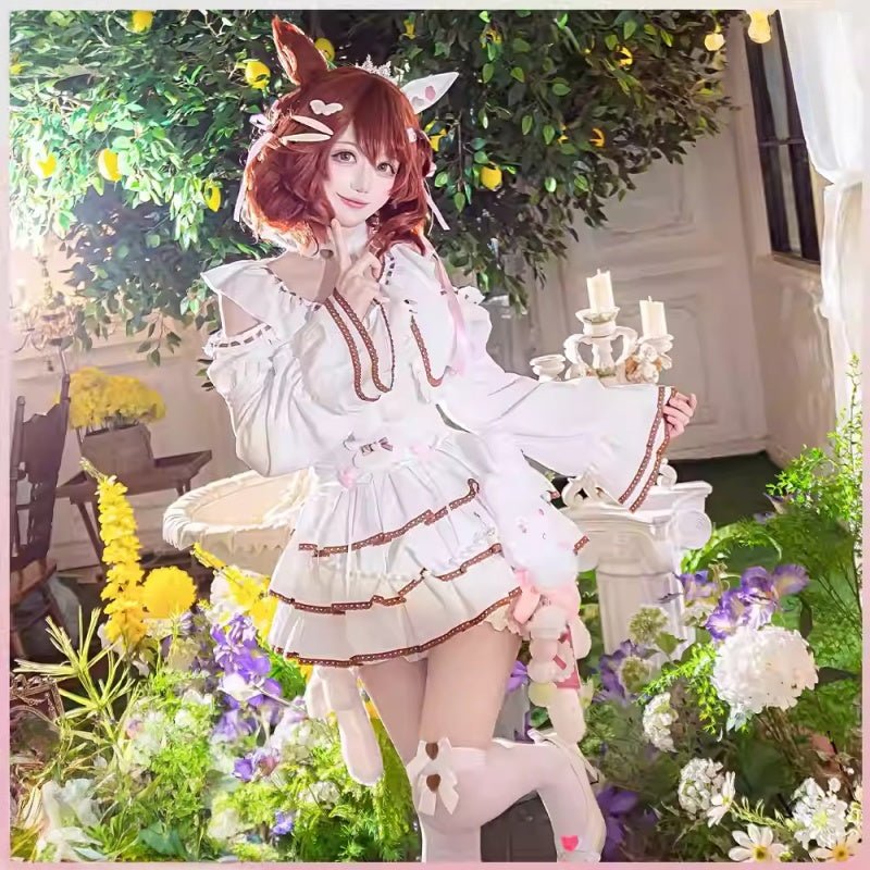 L - email Wig Umamusume:Pretty Derby Aston Machan Dress Lolita Cosplay Costume - lemailwigs