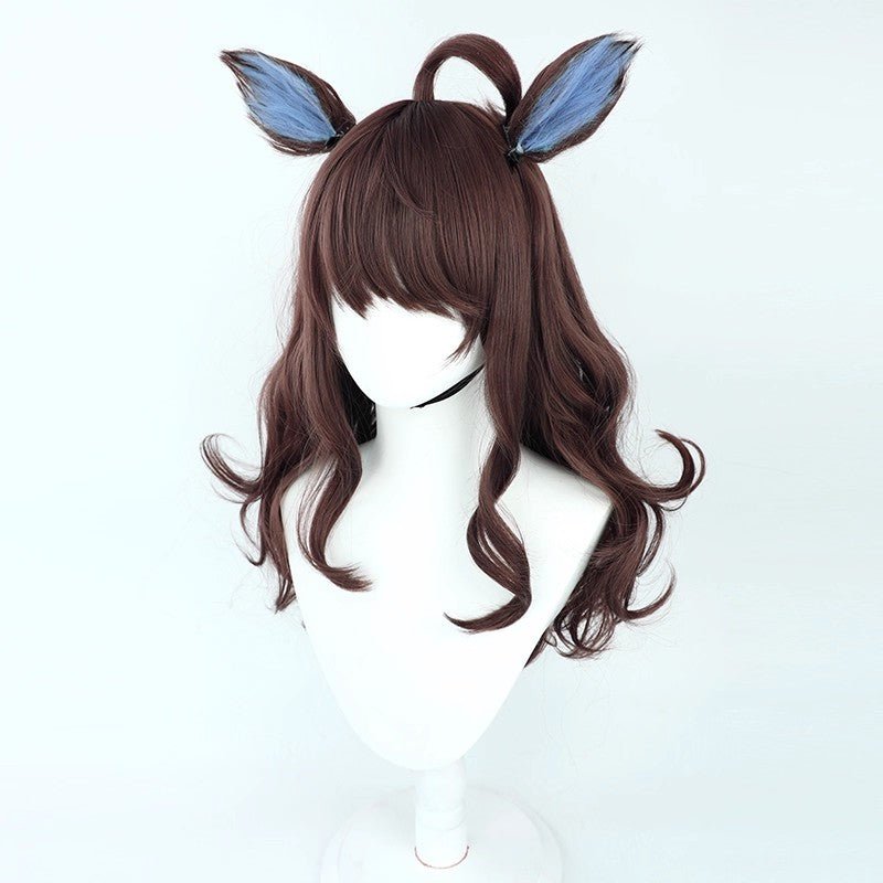 L - email Wig Umamusume:Pretty Derby Daring Tact Brown Cosplay Wig And Tail - lemailwigs