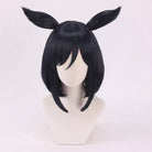 L - email Wig Umamusume:Pretty Derby Eishin Flash Black Blue 30cm Cosplay Wig - lemailwigs