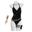 L - email Wig Umamusume:Pretty Derby Gold Ship Black Swimsuit Cosplay Costume - lemailwigs