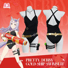 L - email Wig Umamusume:Pretty Derby Gold Ship Black Swimsuit Cosplay Costume - lemailwigs