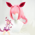 L - email Wig Umamusume:Pretty Derby Haru Urara Pink Cosplay Wig And Tail - lemailwigs