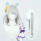 L - email Wig Umamusume:Pretty Derby Hishi Miracle Grey Cosplay Wig Ears And Tail - lemailwigs