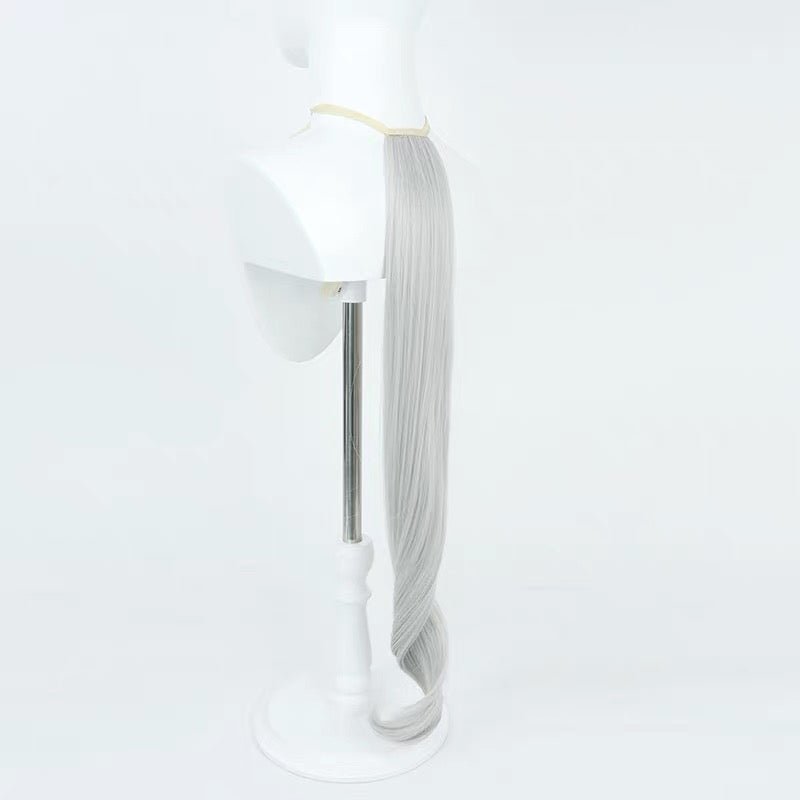 L - email Wig Umamusume:Pretty Derby Hishi Miracle Grey Cosplay Wig Ears And Tail - lemailwigs