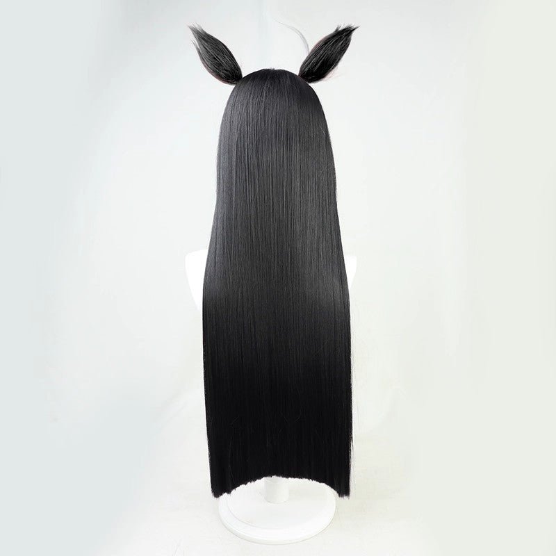 L - email Wig Umamusume:Pretty Derby Manhattan Cafe Black Long Straight Cosplay Wig And Tail - lemailwigs