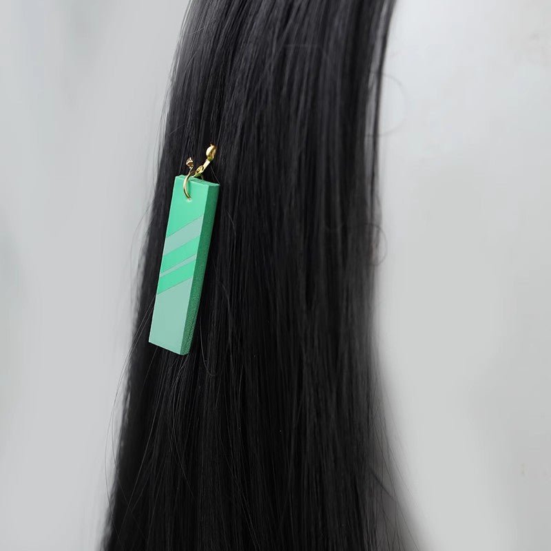 L - email Wig Umamusume:Pretty Derby Manhattan Cafe Black Long Straight Cosplay Wig And Tail - lemailwigs