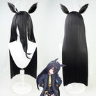 L - email Wig Umamusume:Pretty Derby Manhattan Cafe Black Long Straight Cosplay Wig And Tail - lemailwigs