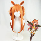L - email Wig Umamusume:Pretty Derby Mayano Top Gun Orange Cosplay Wig And Tail - lemailwigs