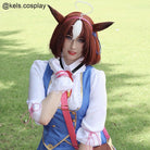 L - email Wig Umamusume:Pretty Derby Meisho Doto Brown Cosplay Wig And Tail - lemailwigs