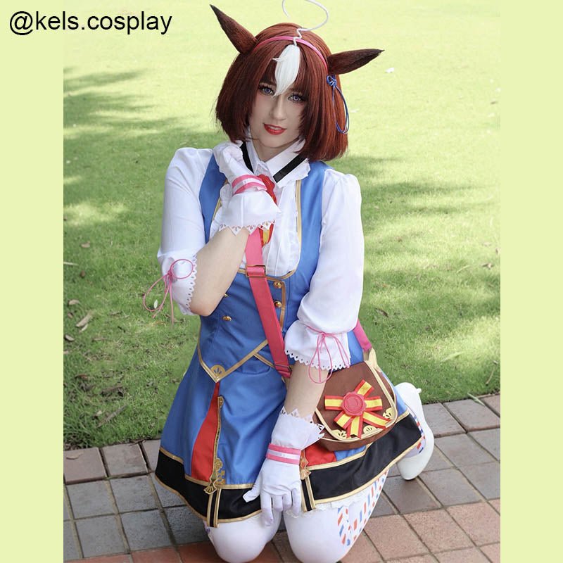 L - email Wig Umamusume:Pretty Derby Meisho Doto Cosplay Costume - lemailwigs