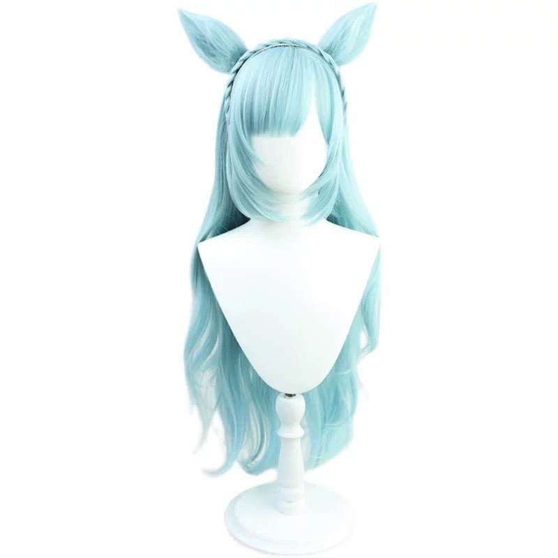 L - email Wig Umamusume:Pretty Derby Mejiro Ardan Blue - green 85cm Cosplay Wig - lemailwigs