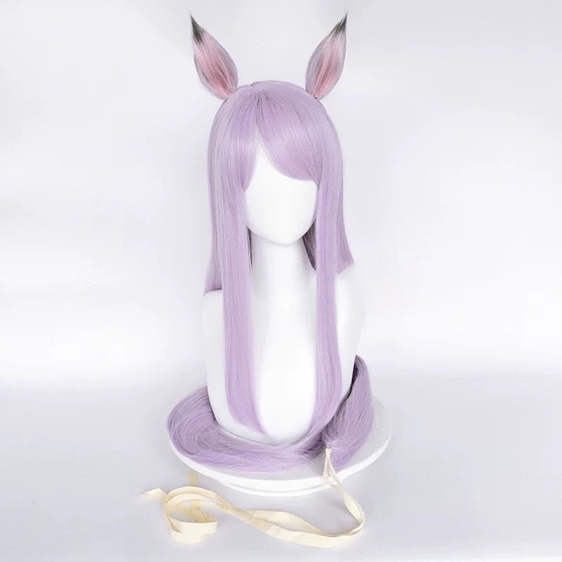 L - email Wig Umamusume:Pretty Derby Mejiro McQueen Purple 60cm Cosplay Wig And Ears Tail - lemailwigs