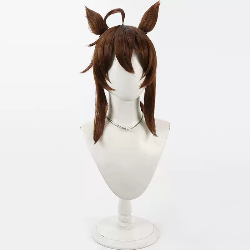 L - email Wig Umamusume:Pretty Derby Nakayama Festa Brown Cosplay Wig Tail - lemailwigs