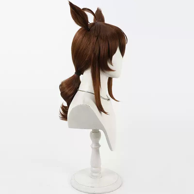 L - email Wig Umamusume:Pretty Derby Nakayama Festa Brown Cosplay Wig Tail - lemailwigs