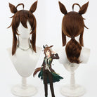 L - email Wig Umamusume:Pretty Derby Nakayama Festa Brown Cosplay Wig Tail - lemailwigs