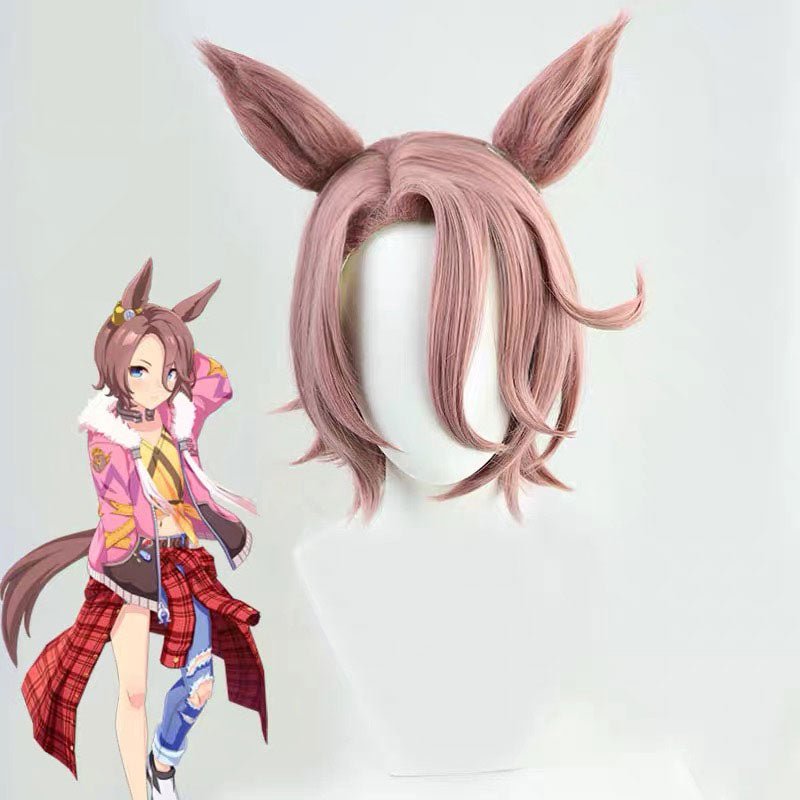 L - email Wig Umamusume:Pretty Derby Narita Taishin Race Outfit Cosplay Costume Wig Set - lemailwigs