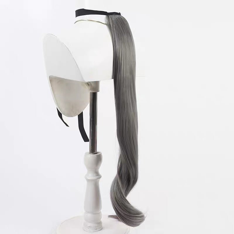 L - email Wig Umamusume:Pretty Derby Saint Lite Dark Grey Cosplay Wig Ears And Tail - lemailwigs