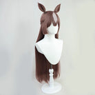 L - email Wig Umamusume:Pretty Derby Satono Diamond Brown Cosplay Wig And Tail - lemailwigs