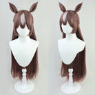 L - email Wig Umamusume:Pretty Derby Satono Diamond Brown Cosplay Wig And Tail - lemailwigs