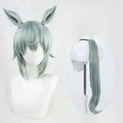 L - email Wig Umamusume:Pretty Derby Seiun Sky Light Green Cosplay Wig Ears And Tail - lemailwigs