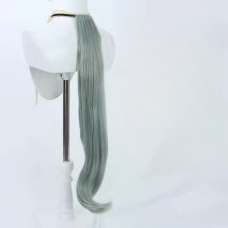 L - email Wig Umamusume:Pretty Derby Seiun Sky Light Green Cosplay Wig Ears And Tail - lemailwigs