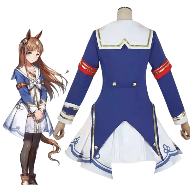 L - email Wig Umamusume:Pretty Derby Silence Suzuka Grass Wonder Cosplay Costume - lemailwigs