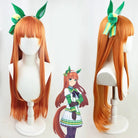 L - email Wig Umamusume:Pretty Derby Silence Suzuka Orange Cosplay Wig And Tail - lemailwigs