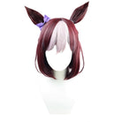 L - email Wig Umamusume:Pretty Derby Special Week Wine red Cosplay Wig And Tail - lemailwigs