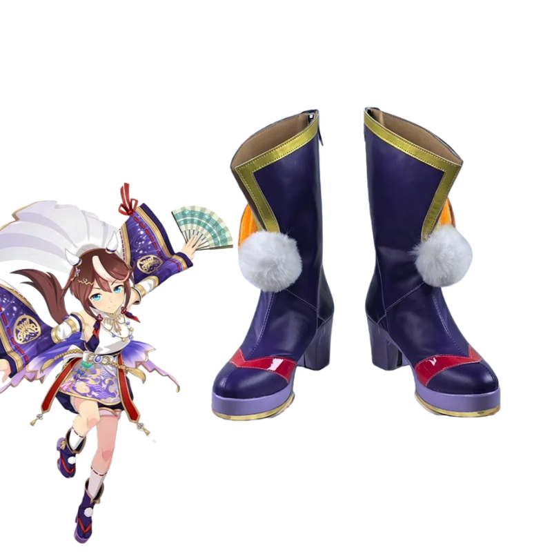 L - email Wig Umamusume:Pretty Derby Tokai Teio Purple Cosplay Shoes - lemailwigs