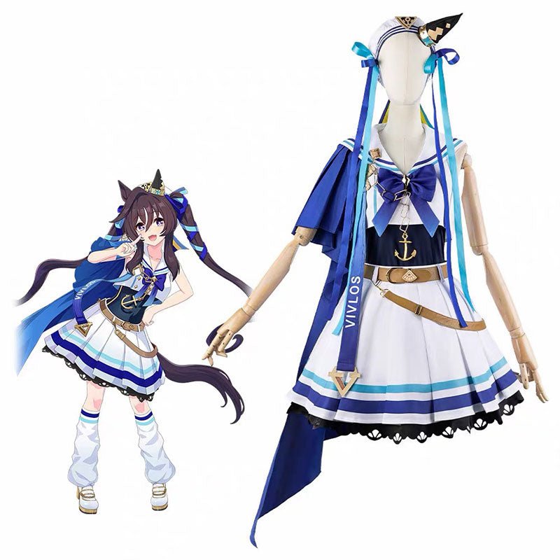 L - email Wig Umamusume:Pretty Derby Vivlos Racing Outfit Cosplay Costume - lemailwigs