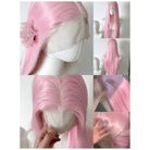L - email Wig Universal Pink Series 75 - 80cm Long Straight Font Lace Wig - lemailwigs