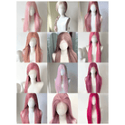 L - email Wig Universal Pink Series 75 - 80cm Long Straight Font Lace Wig - lemailwigs