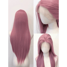 L - email Wig Universal Pink Series 75 - 80cm Long Straight Font Lace Wig - lemailwigs