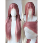 L - email Wig Universal Pink Series 75 - 80cm Long Straight Font Lace Wig - lemailwigs