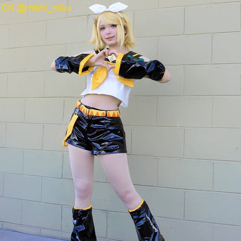 L - email Wig Vocaloid Kagamine Rin Cosplay Costume And Wig Kit - lemailwigs