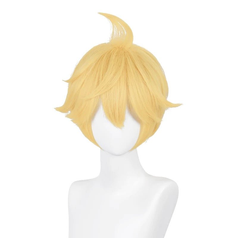 L - email Wig Vocaloid Kagamine Rin/Len Gold Yellow 32cm Halloween Cosplay Wig - lemailwigs