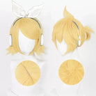 L - email Wig Vocaloid Kagamine Rin/Len Gold Yellow 32cm Halloween Cosplay Wig - lemailwigs