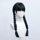 L - email Wig Wednesday Addams Black 65cm Halloween Cosplay Wig - lemailwigs