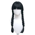 L - email Wig Wednesday Addams Black 65cm Halloween Cosplay Wig - lemailwigs