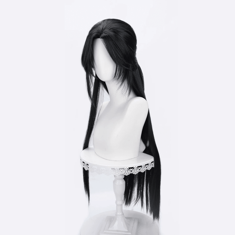 L - email Wig Where Winds Meet Jade Current Black 80cm Cosplay Wig - lemailwigs