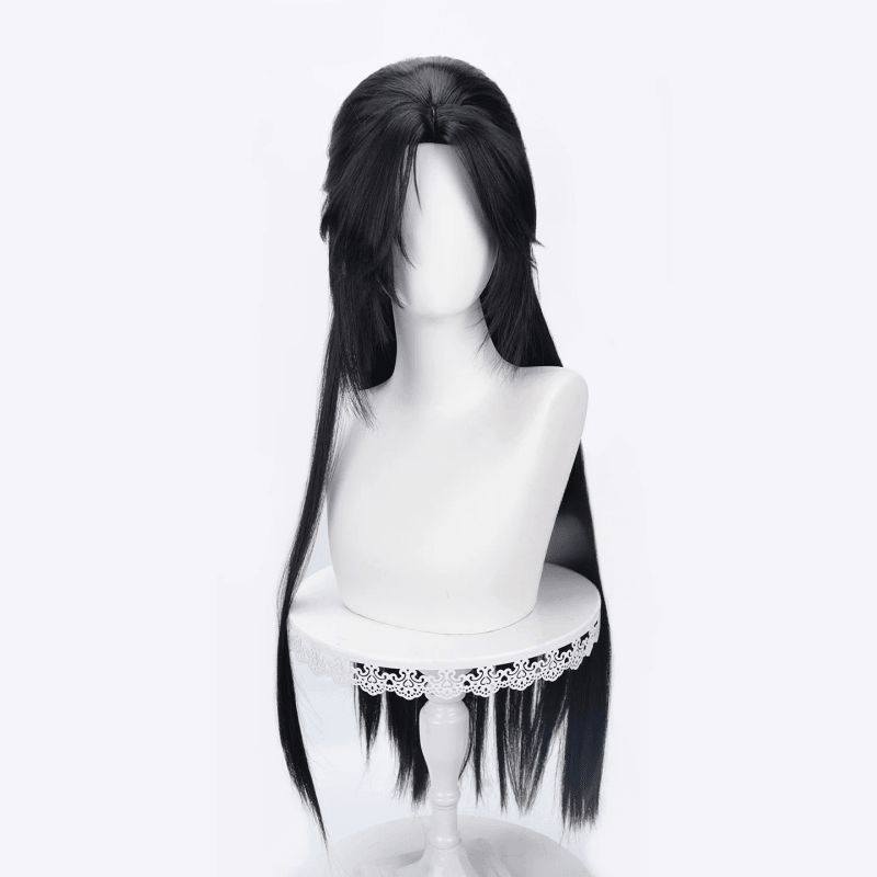 L - email Wig Where Winds Meet Jade Current Black 80cm Cosplay Wig - lemailwigs