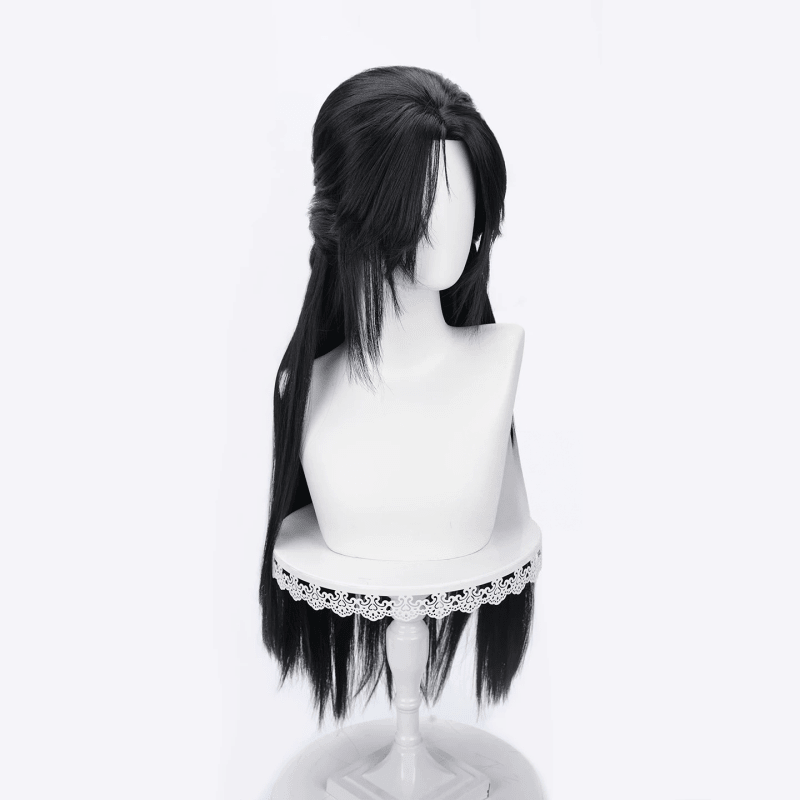 L - email Wig Where Winds Meet Jade Current Black 80cm Cosplay Wig - lemailwigs