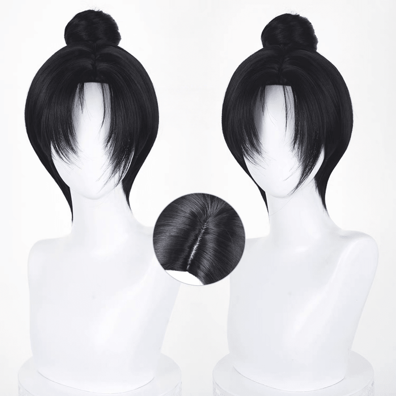 L - email Wig Where Winds Meet Well of Heaven Black 32cm Cosplay Wig - lemailwigs