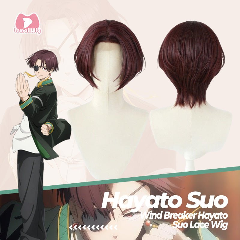 L - email Wig Wind Breaker Hayato Suo Hand Hook Lace Front Cosplay Wig - lemailwigs
